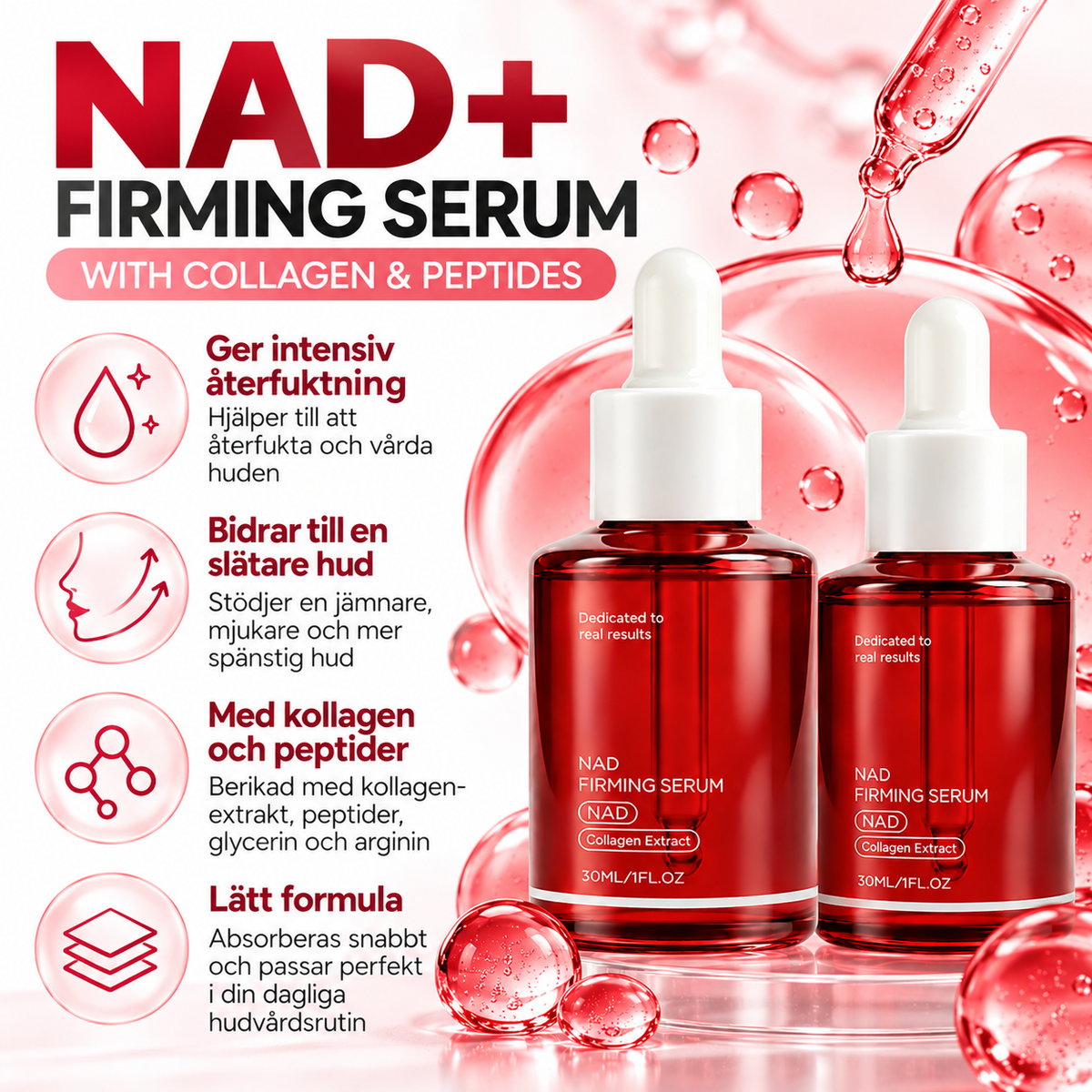 NAD Firming Serum med Kollagen – Återfuktande & Uppstramande Ansiktsserum 30 ml