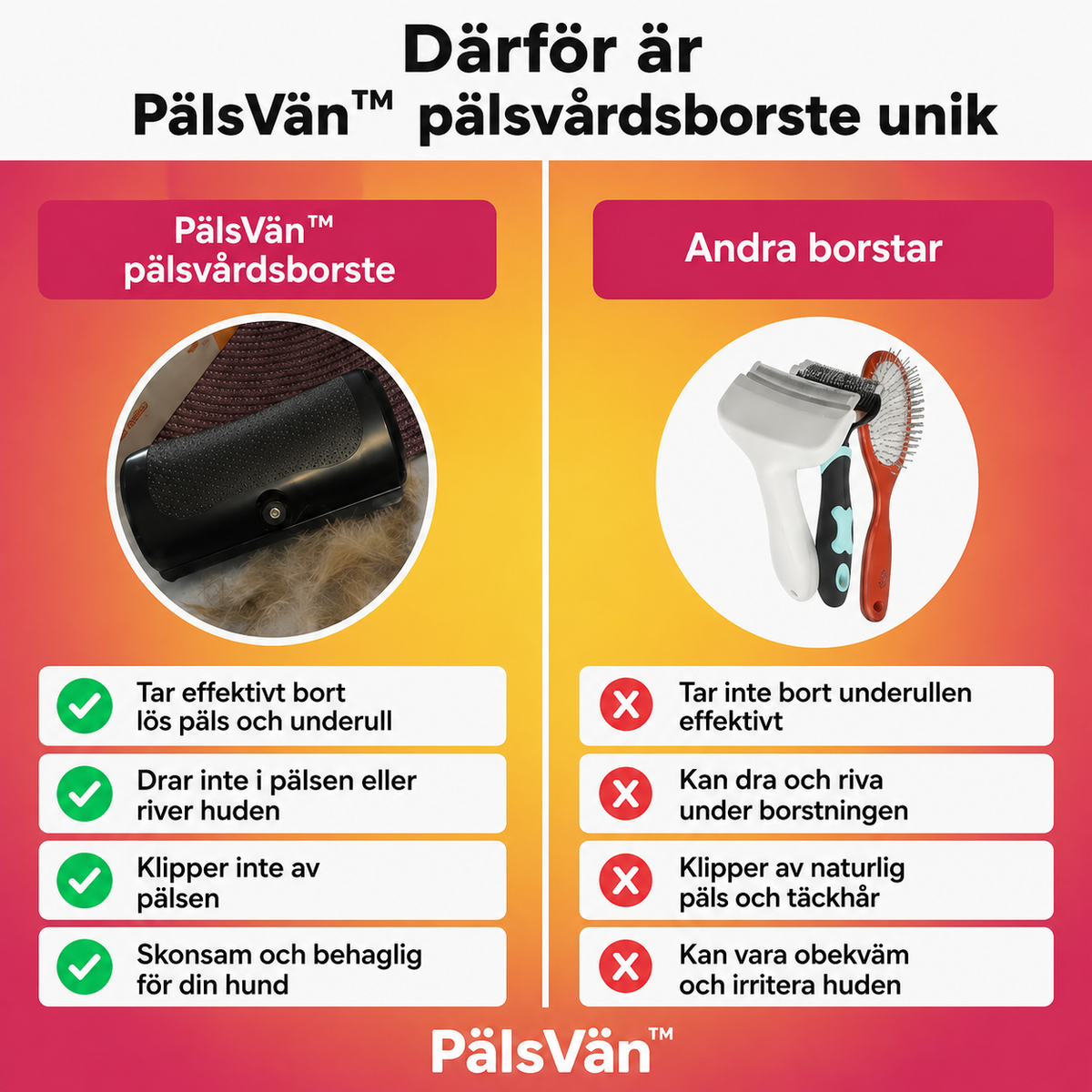 PälsVän™ – Skonsam borste för hundar