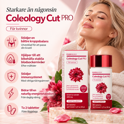 Coleology Cut PRO Kosttillskott för Kvinnor – Grönt Te, Rhodiola & Zink – 60 Tabletter