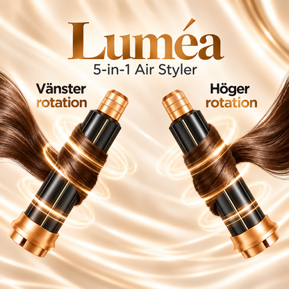 5-in-1 Air Styler med Hårtork, Locktång, Rätborste & Rundborste – Vit/Guld