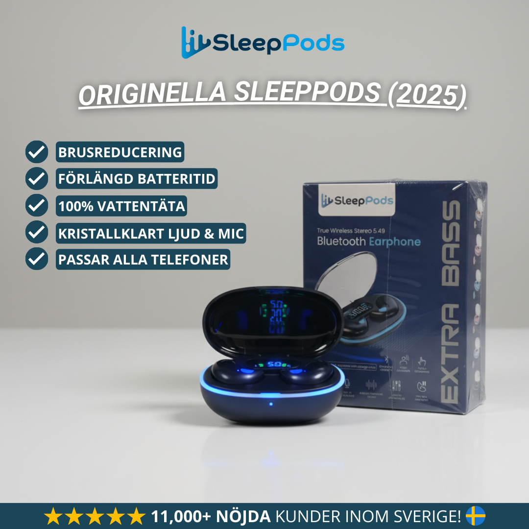 Originella Vattentäta SleepPods™ 2025 (Uppgraderad bas & ljud)