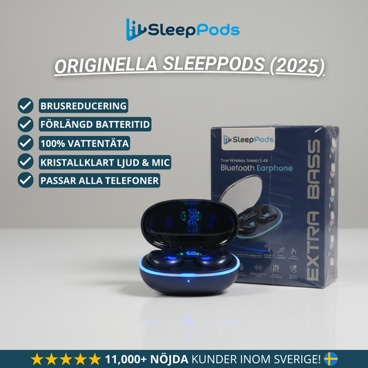 Originella Vattentäta SleepPods™ 2025 (Uppgraderad bas & ljud)