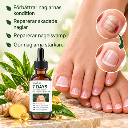 Nagelvård med Tea Tree & Ingefära – Vårdande Nagelolja för Händer och Fötter – 30 ml