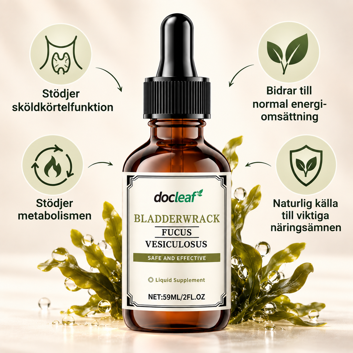 Bladderwrack Liquid Supplement with Fucus Vesiculosus – 59 ml