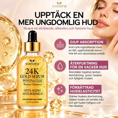 24K Gold Serum – Ansiktsserum med Hyaluronsyra & Niacinamid – 50 ml