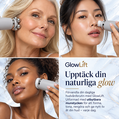 5-i-1 Ansiktsmassageapparat med Värme, Vibration & 4 Utbytbara Munstycken – Ansiktsrengöring & Massage
