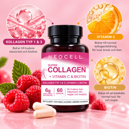 NeoCell Super Collagen med Vitamin C & Biotin – Kollagen Typ I & III – 60 Kapslar