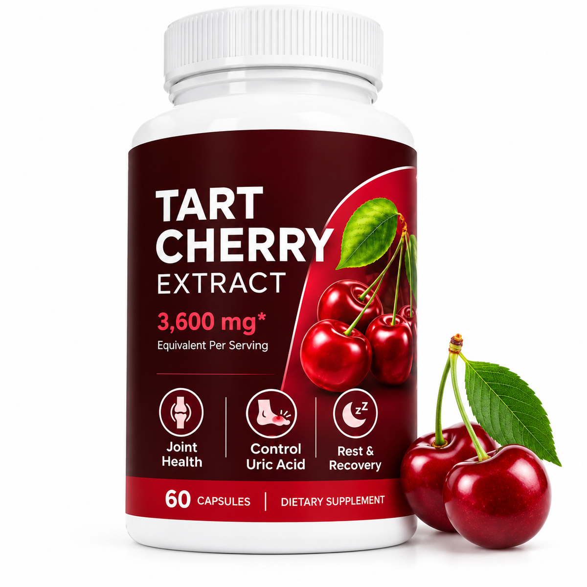 Tart Cherry Extract 3600 mg – Körsbärsextrakt – 60 Kapslar