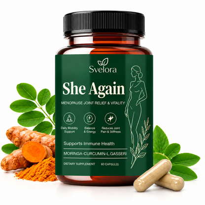She Again Menopause Formula – Moringa, Curcumin & L. Gasseri – 60 kapslar