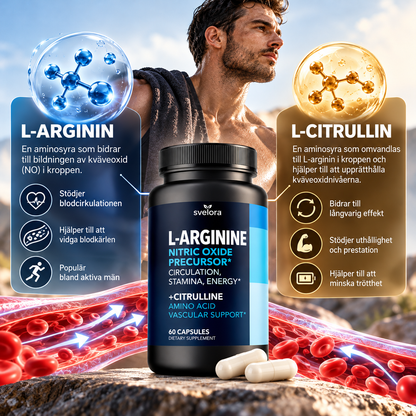 L-Arginin + L-Citrullin – Aminosyror för Träning – 60 Kapslar