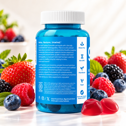 Ashwagandha KSM-66® Gummies med Vitamin D2 – 60 st – Blandade Bär