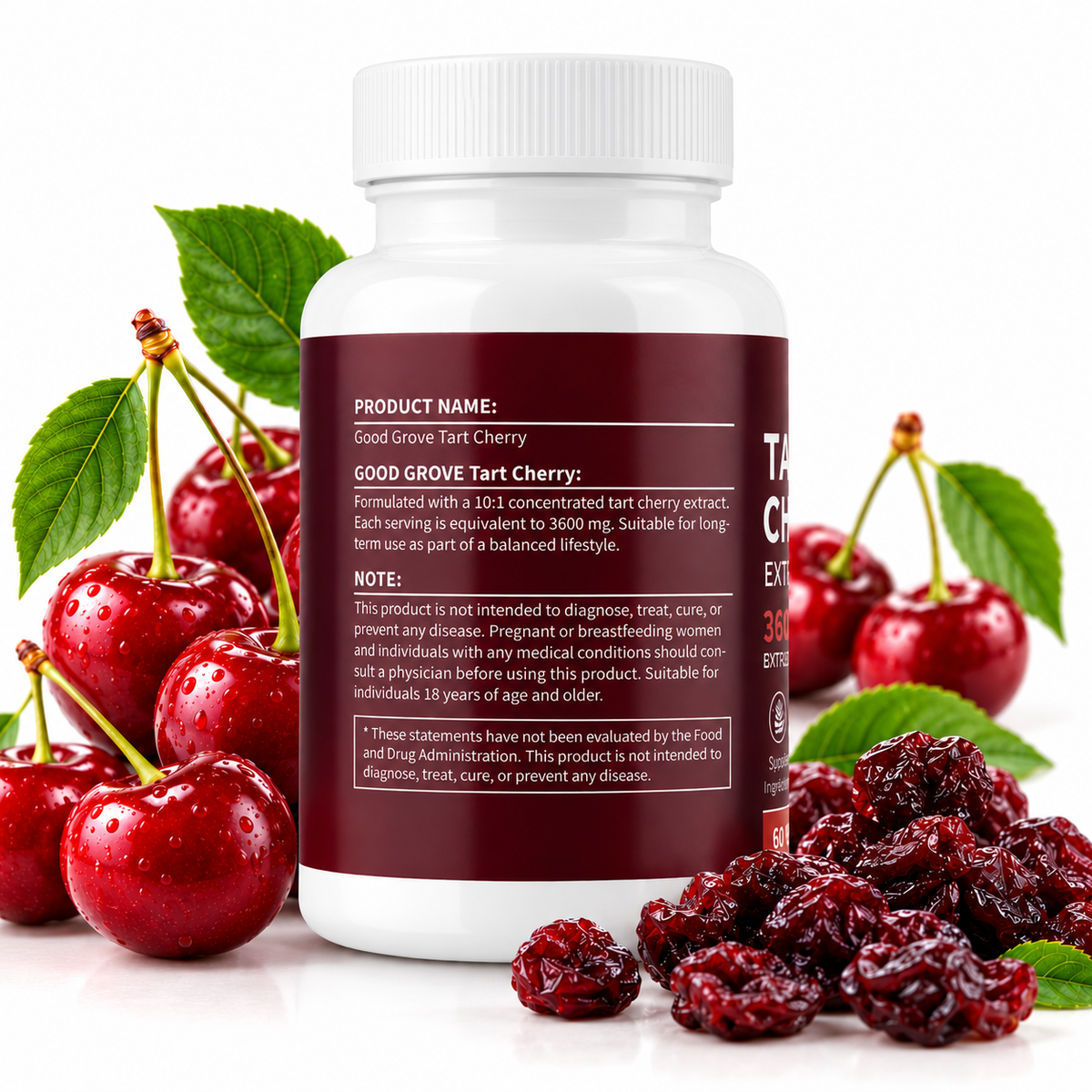 Tart Cherry Extract 3600 mg – Körsbärsextrakt – 60 Kapslar