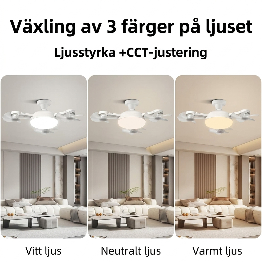 AeroGlow™ Ventilatorlampa | LED, E27 Fäste & Stilren Takdesign