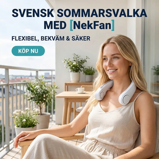 NekFan™ - Bärbar Uppladdningsbar Nackfläkt för Direkt Kylning!
