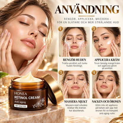Retinol Ansiktskräm – Anti-Age med Vitamin C, Peptider & Hyaluronsyra – 30 g