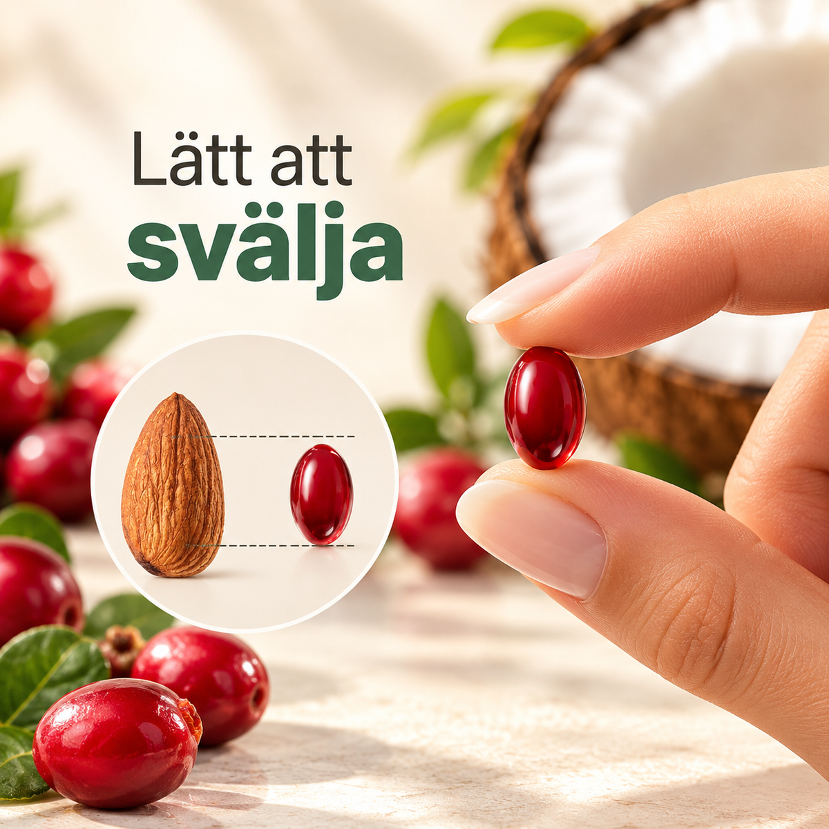 Tranbärskoncentrat med Vitamin C & MCT-olja – 60 Kapslar