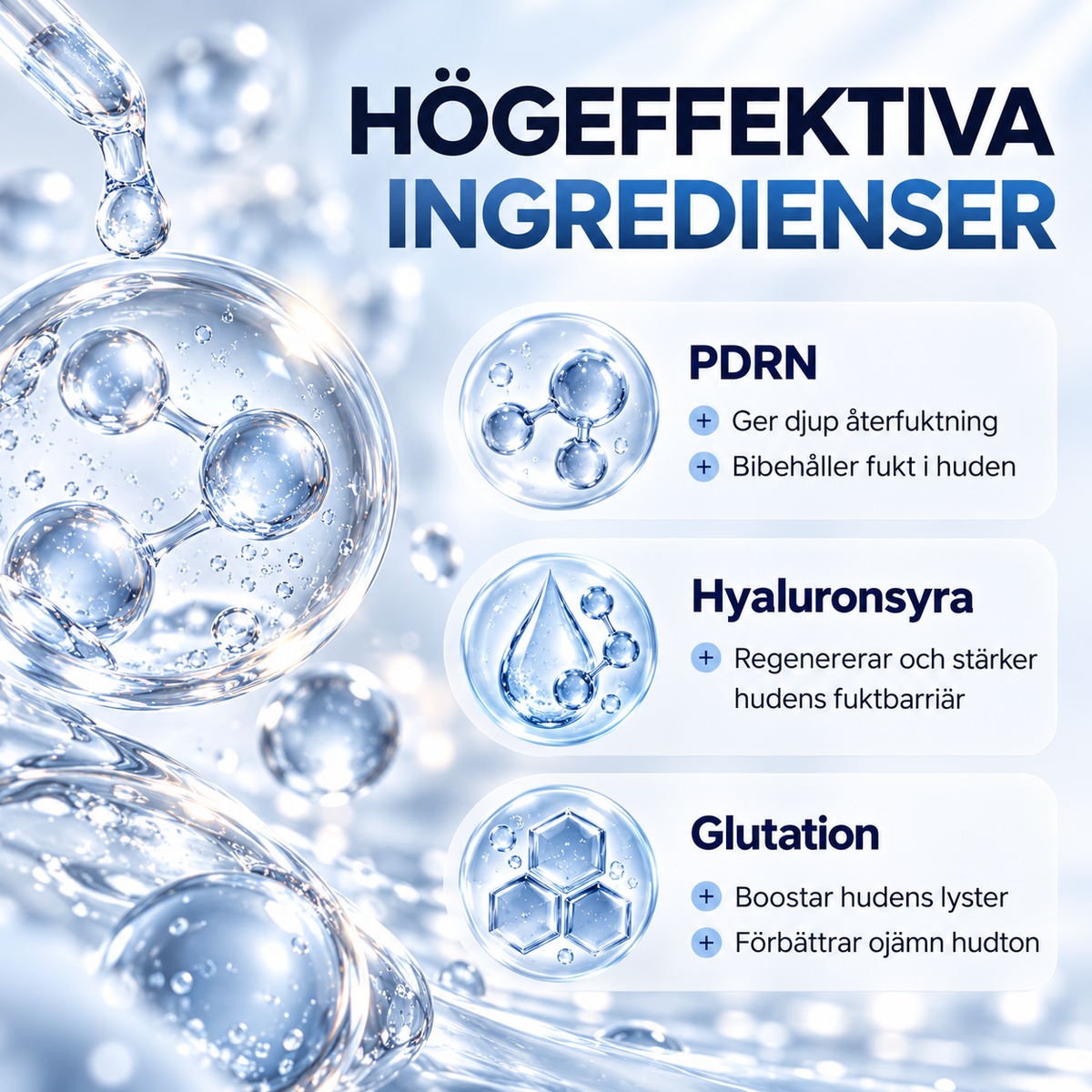 Hyaluronic PDRN Orb Serum – Hyaluronsyra, Niacinamid & Glutation – 20 g