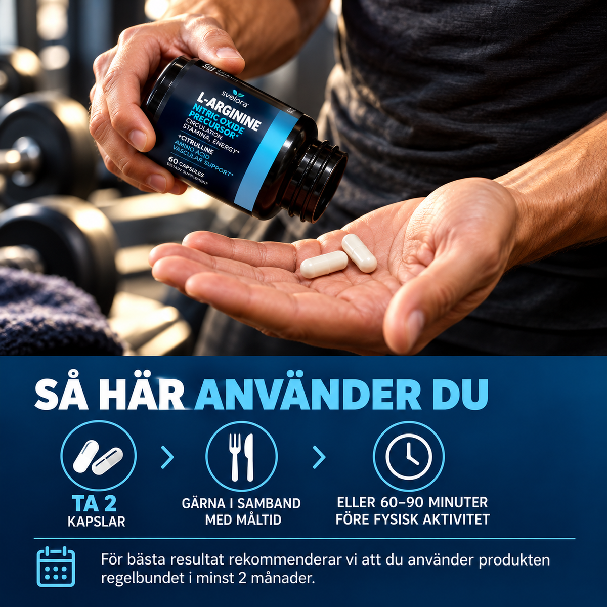 L-Arginin + L-Citrullin – Aminosyror för Träning – 60 Kapslar