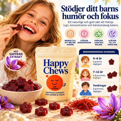 Saffran Gummies för Barn – Happy Chews Kosttillskott med Saffran