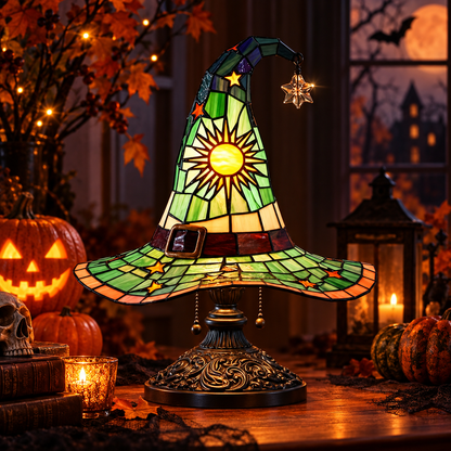 Magisk Halloweenlampa – Pumpa & Trollkarlshatt
