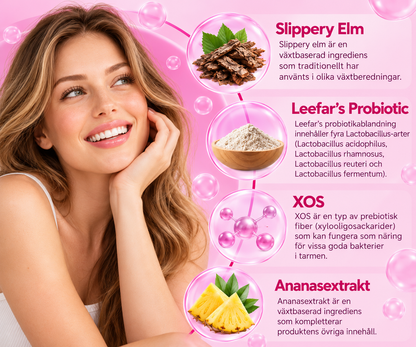 Lactobacillus Gummies för Kvinnor med Slippery Elm, Prebiotika & Ananasextrakt – 60 st