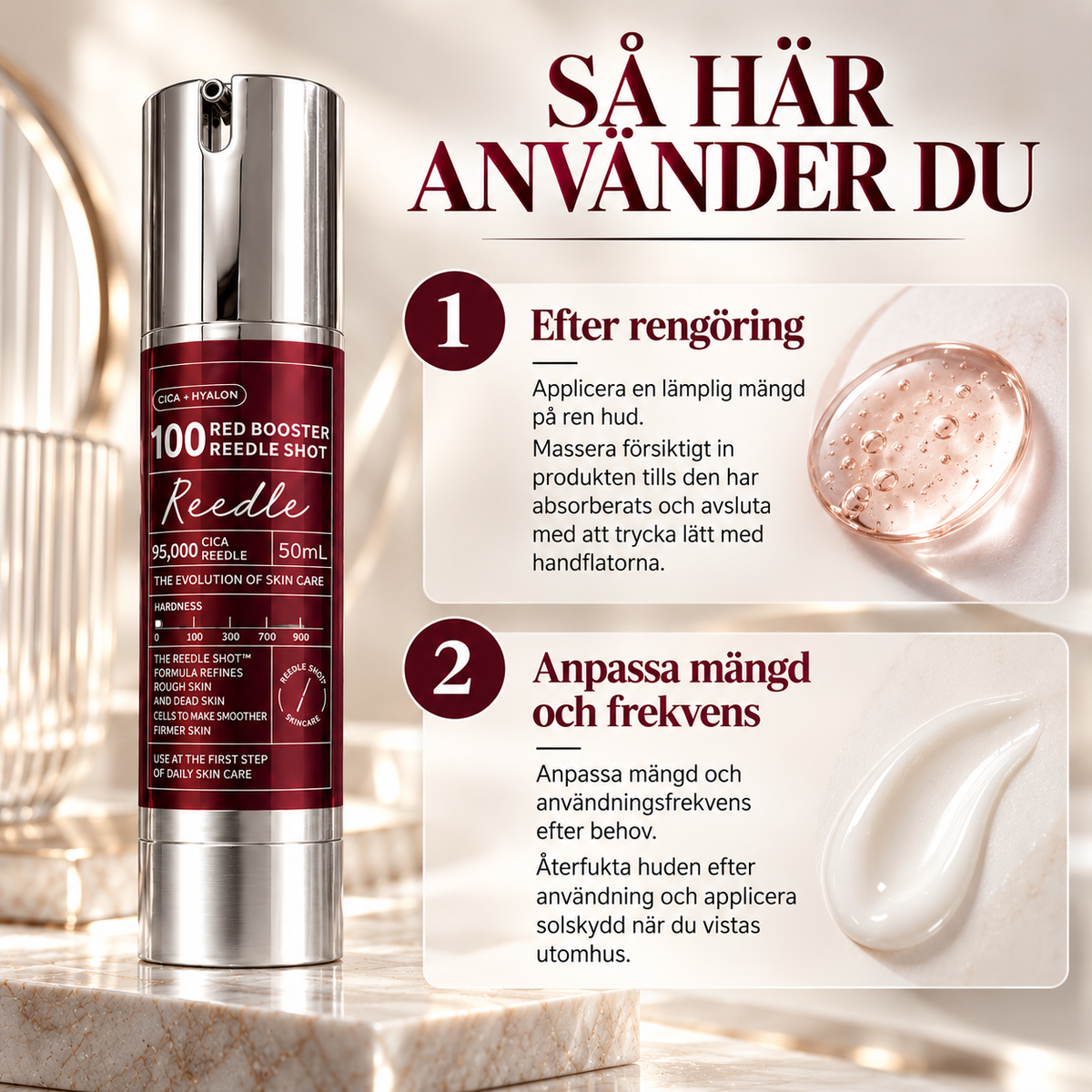Red Booster Reedle Shot 100 – Ansiktsserum med Cica & Hyaluronsyra – 50 ml