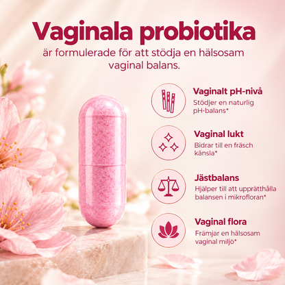 Vaginal Probiotic för Kvinnor – Lactobacillus & Prebiotika – 60 Kapslar
