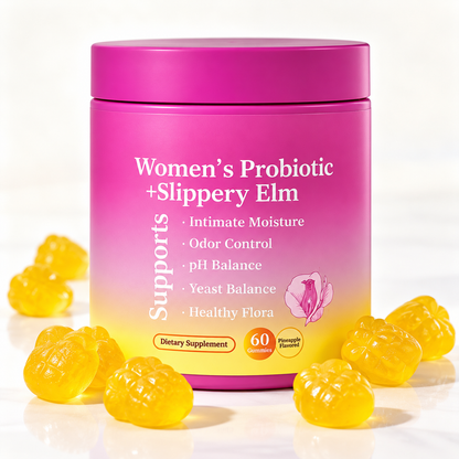 Lactobacillus Gummies för Kvinnor med Slippery Elm, Prebiotika & Ananasextrakt – 60 st