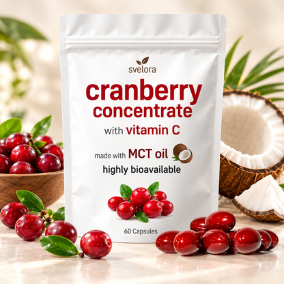 Tranbärskoncentrat med Vitamin C & MCT-olja – 60 Kapslar