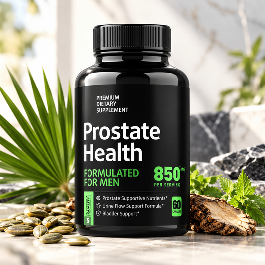 Prostata Kosttillskott för Män – Sågpalmetto, Pumpafrön, Pygeum, Zink & Selen – 60 Kapslar