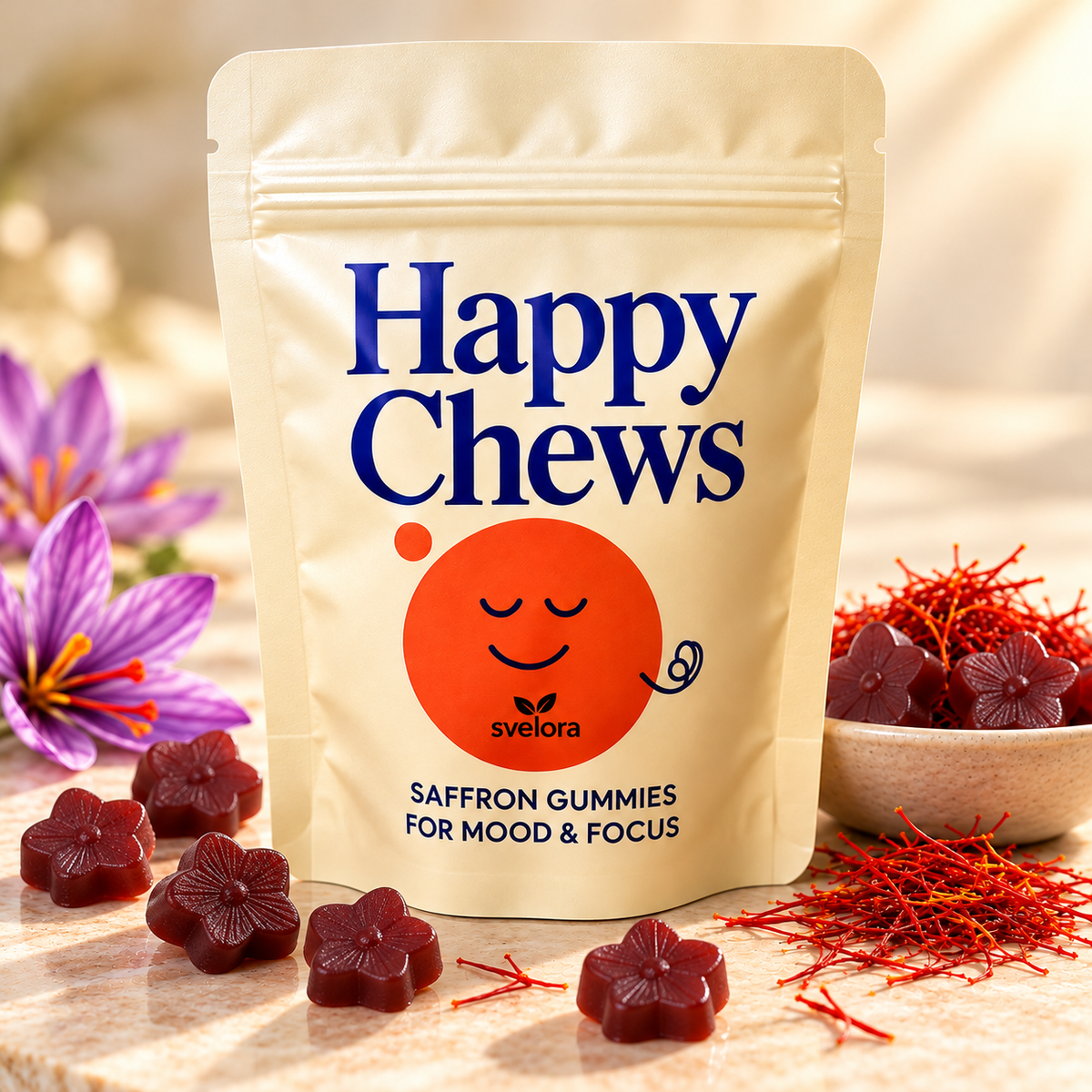 Saffran Gummies för Barn – Happy Chews Kosttillskott med Saffran