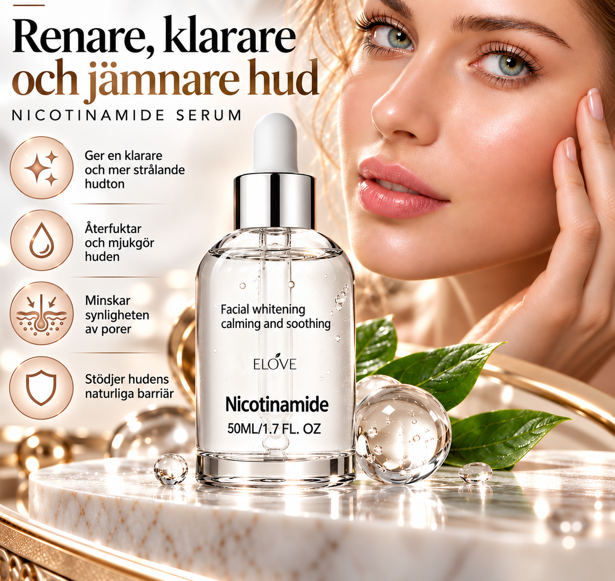 Nicotinamide Brightening Serum – För Klarare, Jämnare & Återfuktad Hud – 50 ml