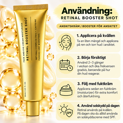 Retinal Booster Shot – Uppstramande Ansikts- & Ögonkräm med Retinal + Koffein, 30 ml