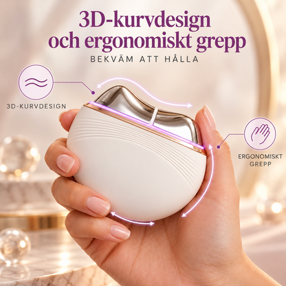 Elektrisk Ansikts- och Halsmassager med EMS, LED, Värme, Kyla & Gua Sha