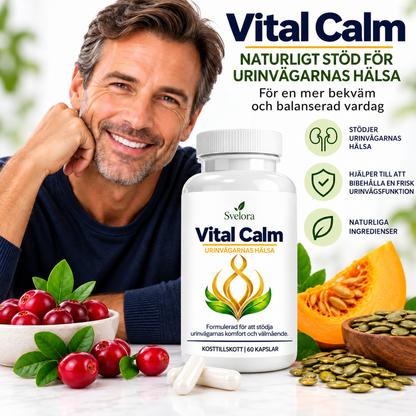 Vital Calm Kosttillskott – Tranbär, Pumpafröextrakt & Magnesium – 60 Kapslar