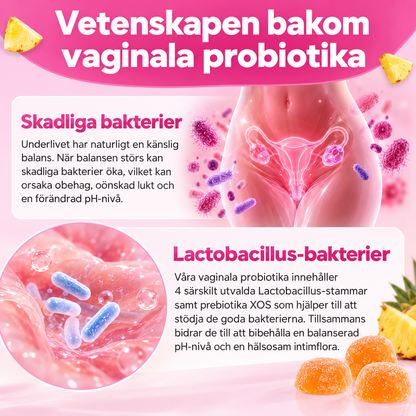 Probiotika Gummies för Kvinnor med Slippery Elm – Ananassmak, 60 st
