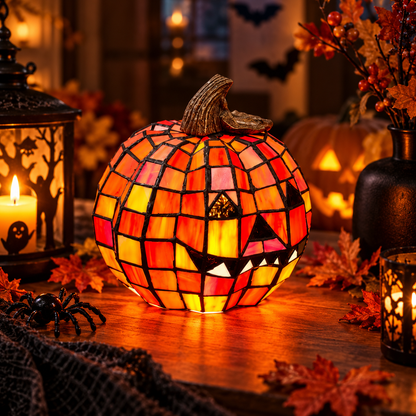 Magisk Halloweenlampa – Pumpa & Trollkarlshatt