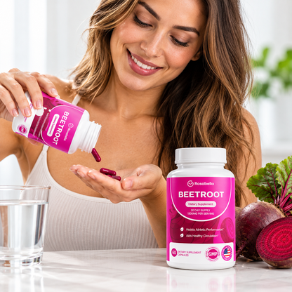 Rosabella Rödbetskapslar 1300 mg – Rödbetstillskott med naturliga nitrater, 60 kapslar