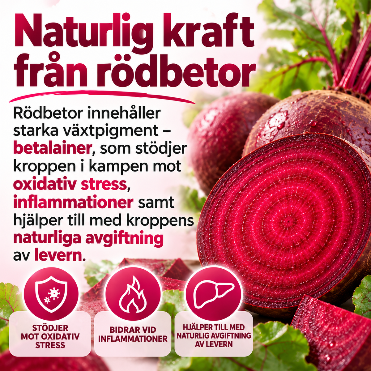 Rosabella Rödbetskapslar 1300 mg – Rödbetstillskott med naturliga nitrater, 60 kapslar