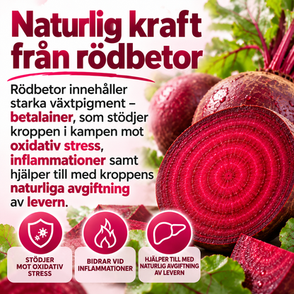 Rosabella Rödbetskapslar 1300 mg – Rödbetstillskott med naturliga nitrater, 60 kapslar