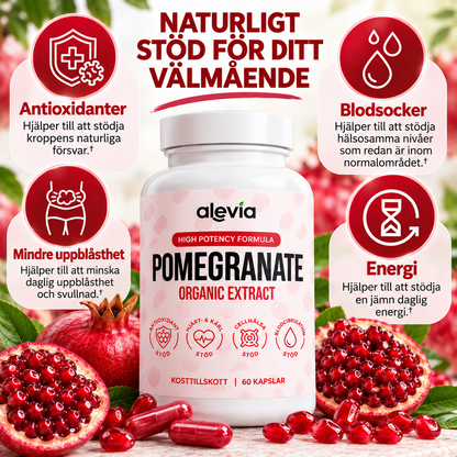 Alevia Granatäppleextrakt 500 mg – Ekologiskt Pomegranate Extract, 60 Kapslar