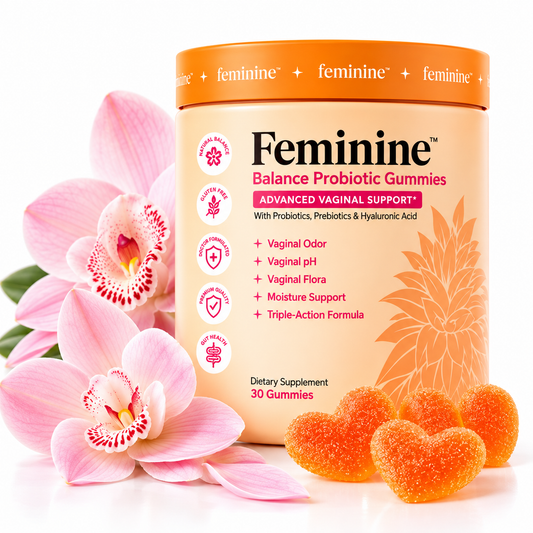 Feminine Balance Probiotic Gummies för Intimhälsa – Probiotika, Prebiotika & Hyaluronsyra, 30 st