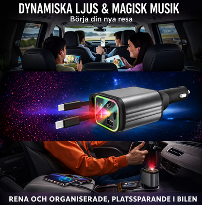 AutoCharge™ 120W | 4-i-1 Laddare, Super Snabb, RGB Stjärnhimmel!