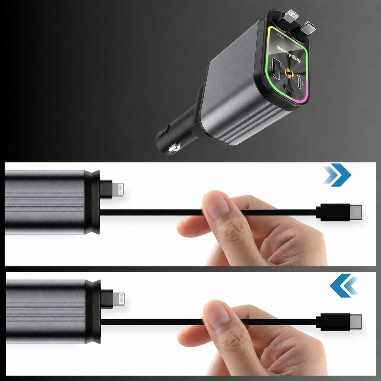 AutoCharge™ 120W | 4-i-1 Laddare, Super Snabb, RGB Stjärnhimmel!