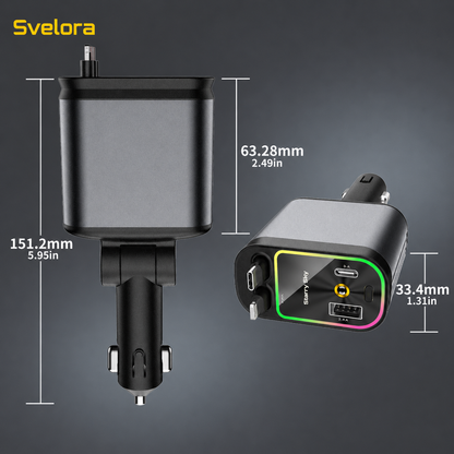 AutoCharge™ 120W | 4-i-1 Laddare, Super Snabb, RGB Stjärnhimmel!
