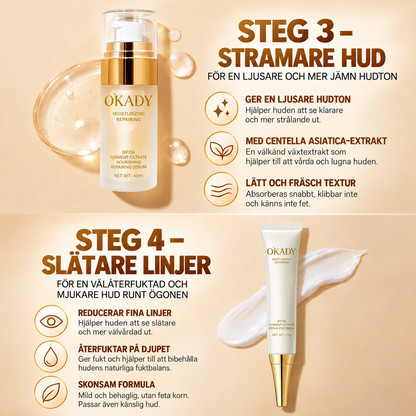 ÓKADY Bifida Ferment Filtrate Skincare Set – Cleanser, Toner, Serum, Eye Cream, Lotion & Cream