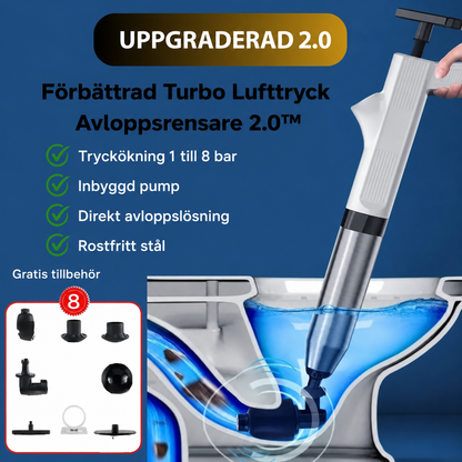 Förbättrad Turbo Lufttryck Avloppsrensare 2.0™ | Löser Alla Avloppsproblem!
