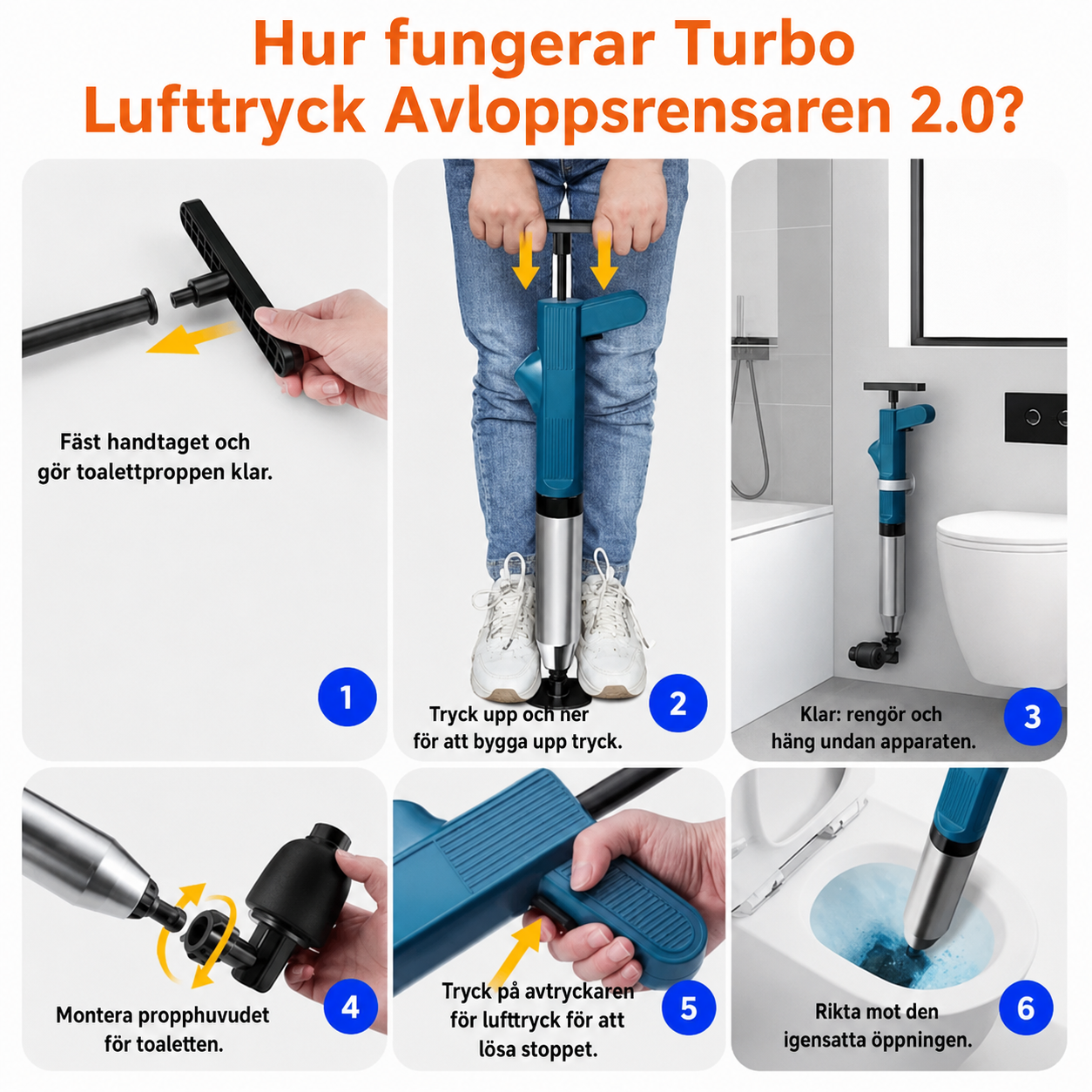 Förbättrad Turbo Lufttryck Avloppsrensare 2.0™ | Löser Alla Avloppsproblem!