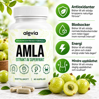 Alevia Amla Superfruit Extract – 60 kapslar | Högkoncentrerat kosttillskott