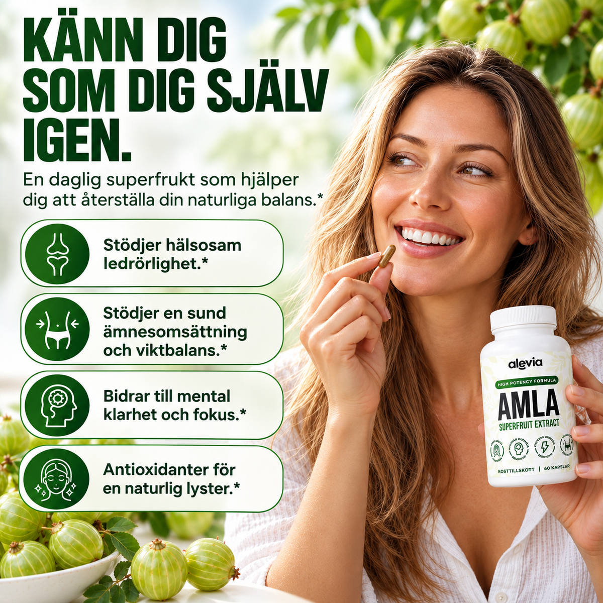 Alevia Amla Superfruit Extract – 60 kapslar | Högkoncentrerat kosttillskott